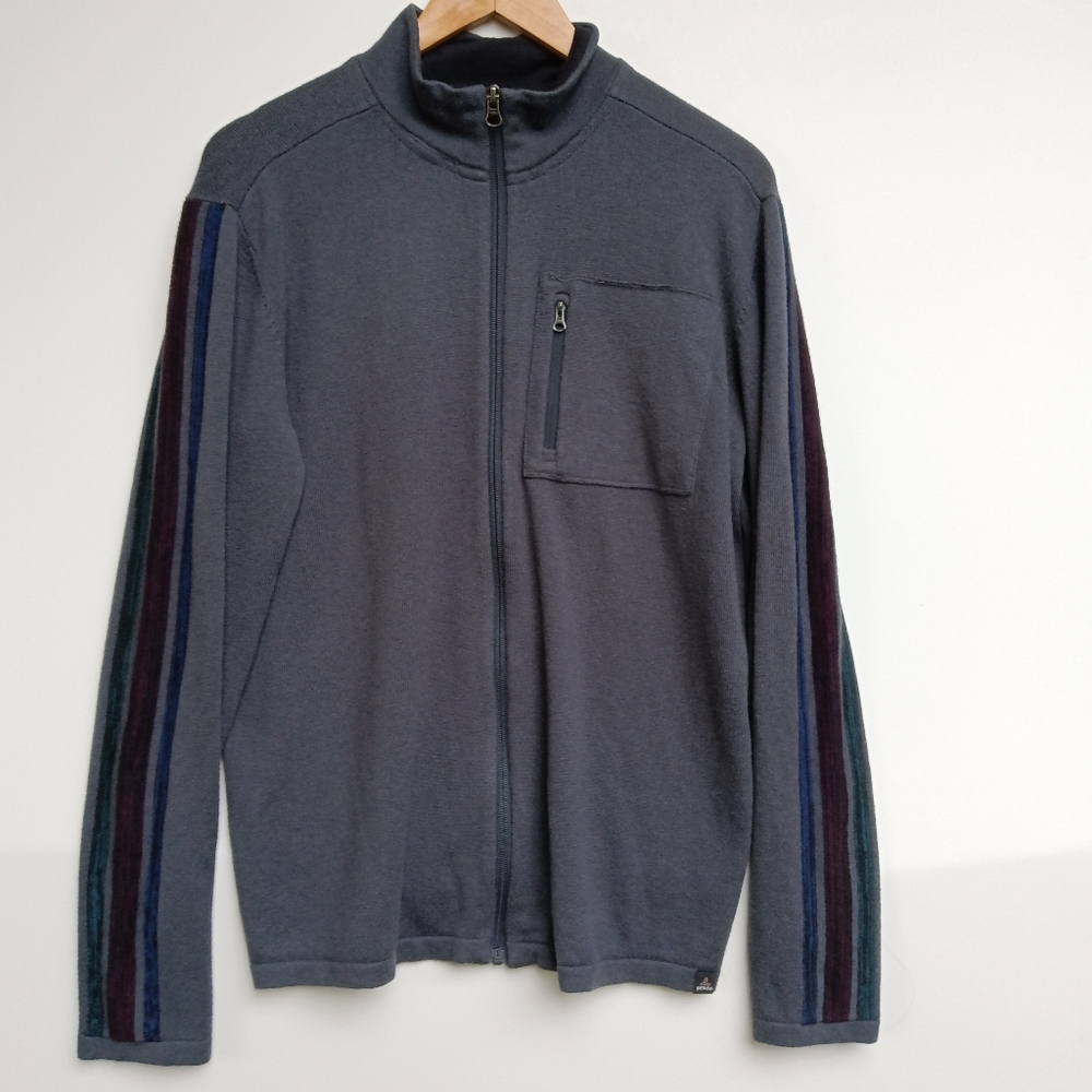 Prana Mens Holberg Full Zip Front Sweater Jacket Size Medium